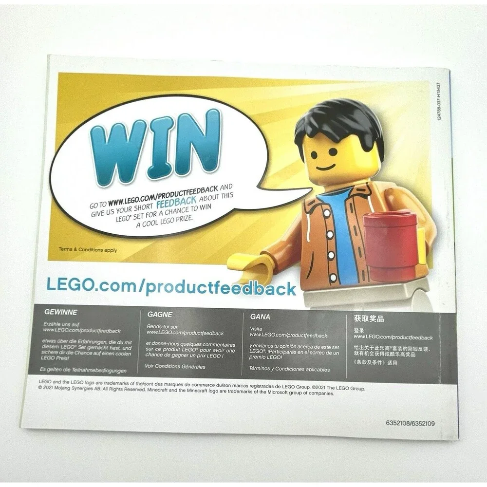 LEGO Manual Only 21170 Minecraft Paper Instructions The Pig House